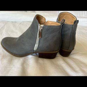 Gray ankle boots